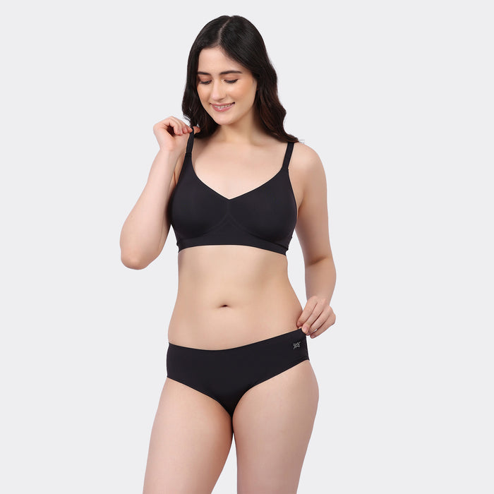 Invisi-Bonded Seamless Padded Bra for Women -Breathable Full Coverage Comfort