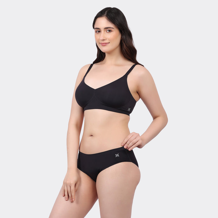 Invisi-Bonded Seamless Padded Bra for Women -Breathable Full Coverage Comfort