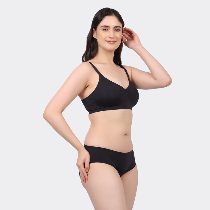 Invisi-Bonded Seamless Padded Bra for Women -Breathable Full Coverage Comfort