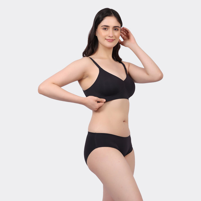 Invisi-Bonded Seamless Padded Bra for Women -Breathable Full Coverage Comfort