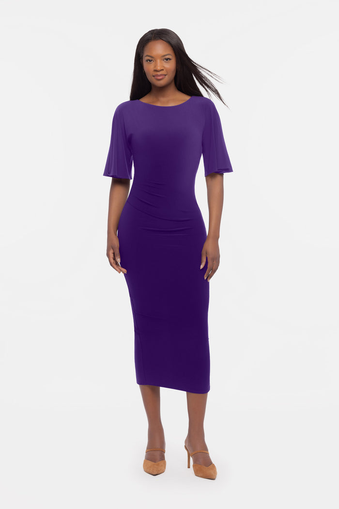 Iris solid shaping dress in Mulberry
