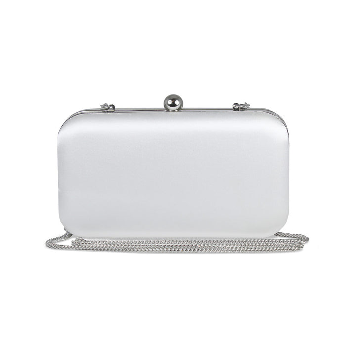 Jewel: White Satin & Silver Bags Sole Bliss