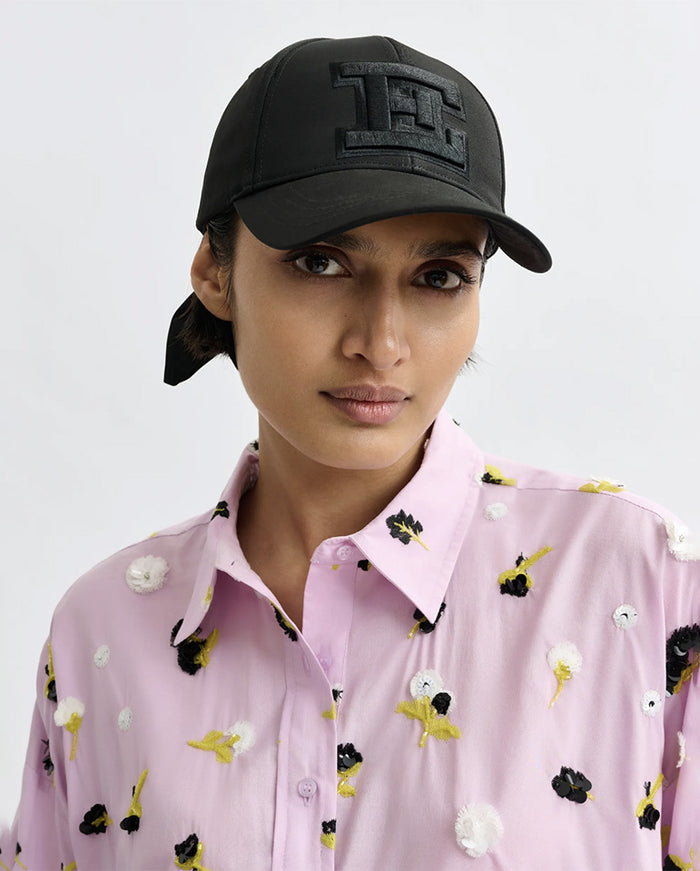Jiny Cap With Bow - Black