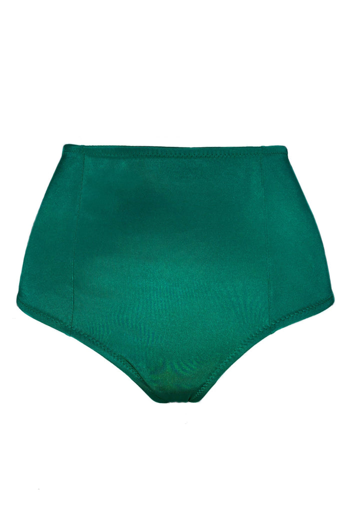 Joli Gloss emerald-black high waisted panties - yesUndress