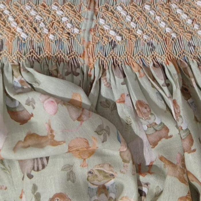 Karlo Whimsical Animals Boy Handsmocked Romper