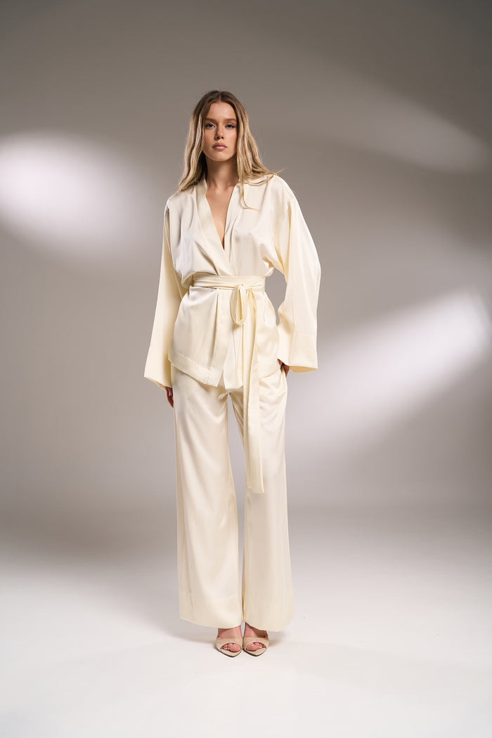 Kasumi ivory kimono pants