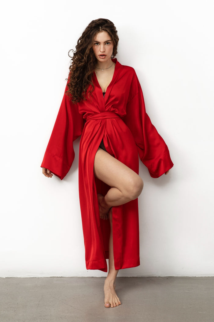 Kasumi red kimono robe