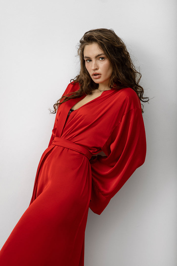 Kasumi red kimono robe