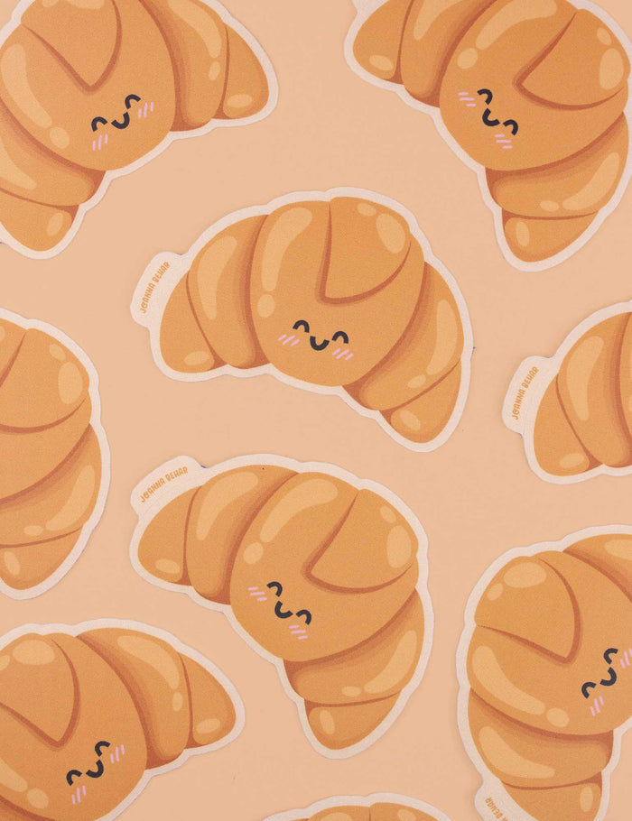 Kawaii croissant vinyl sticker