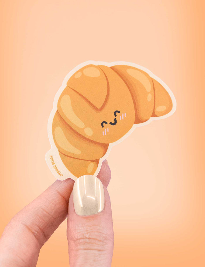 Kawaii croissant vinyl sticker