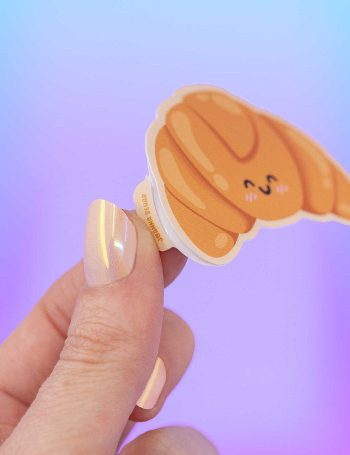 Kawaii croissant vinyl sticker