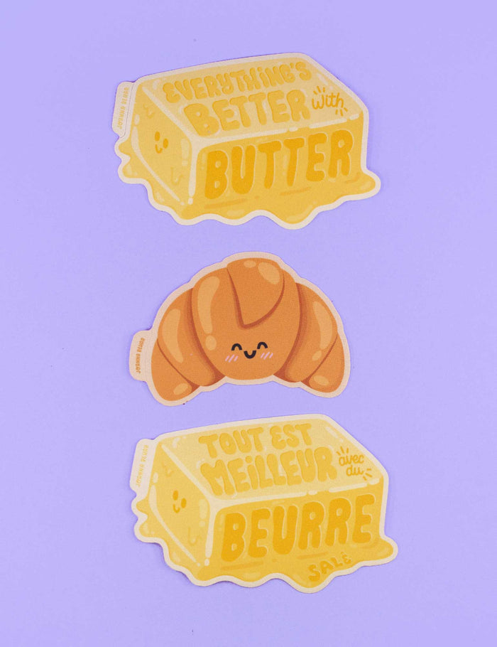 Kawaii croissant vinyl sticker