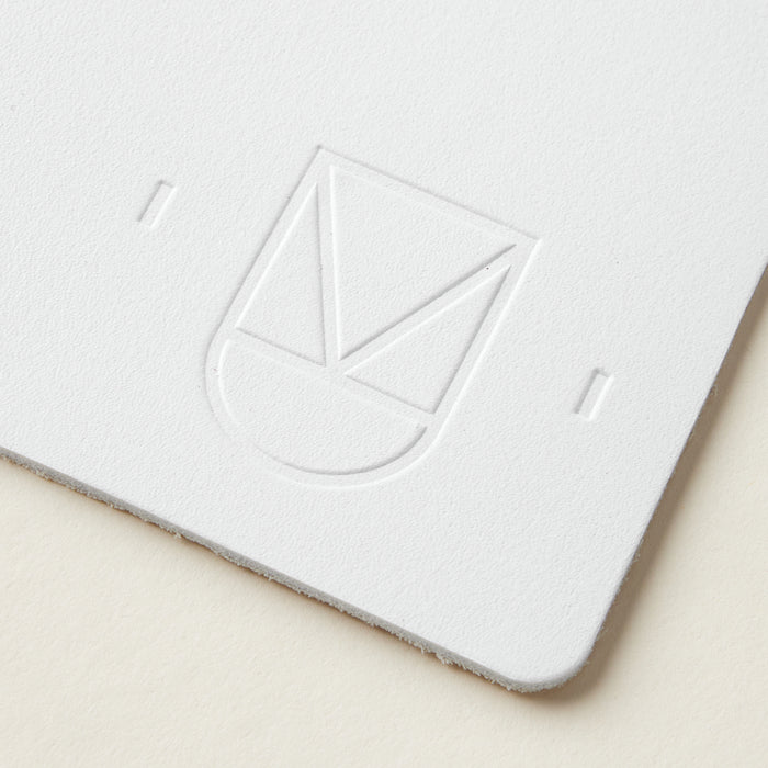 KMI White Leather Coasters Set