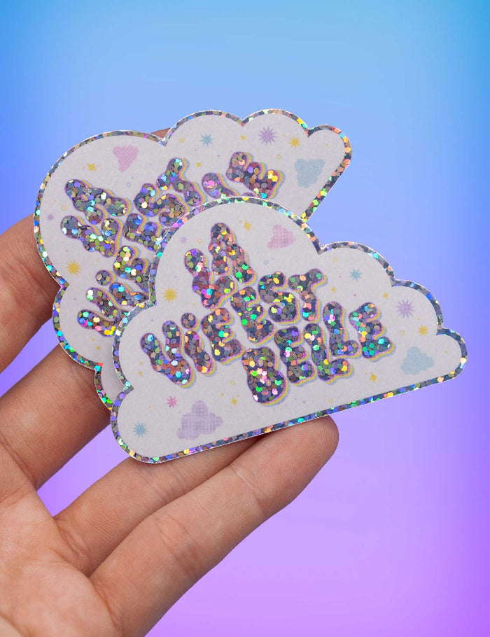 La vie est belle cloud Glitter STICKER