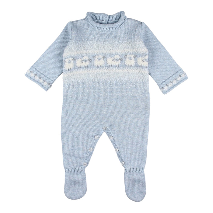 Lamb Boy Knitted Footie Babygrow
