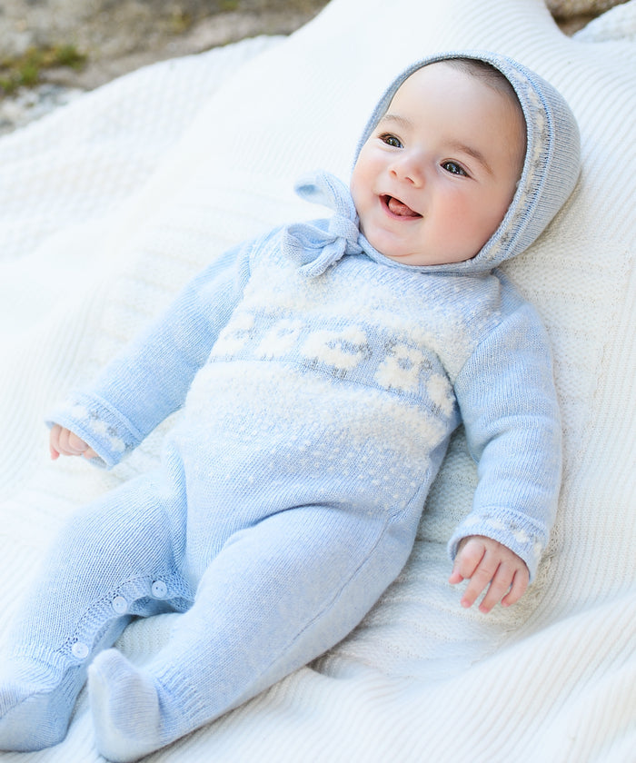 Lamb Boy Knitted Footie Babygrow