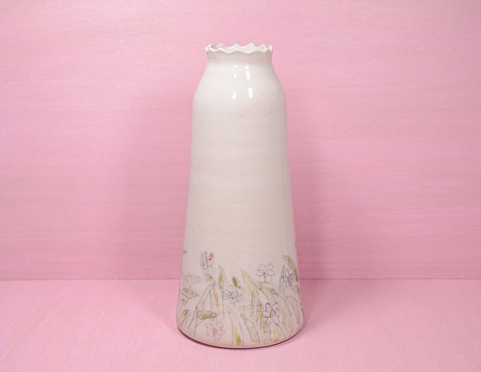 Large Cat in the Grass Vase