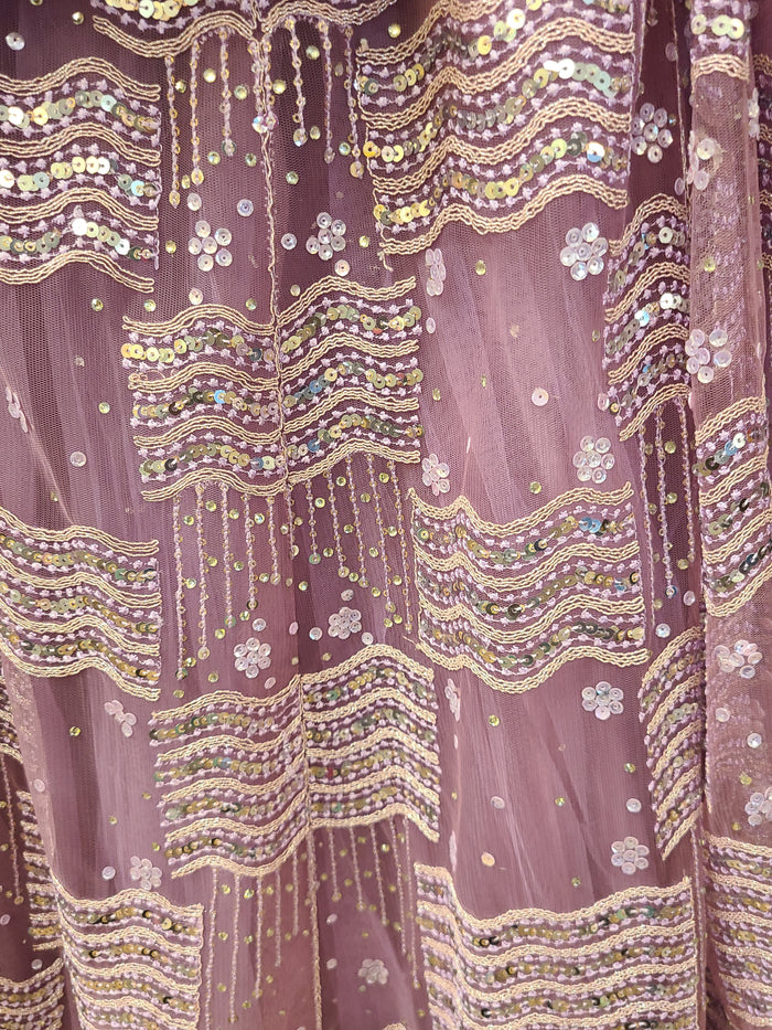 Lavender Sequin Lehenga Set