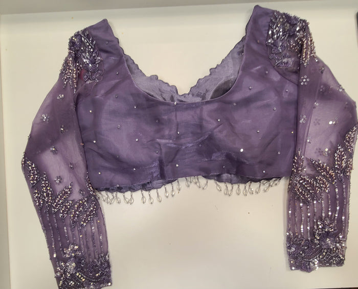Lavender Shimmer Tissue Lehenga Set