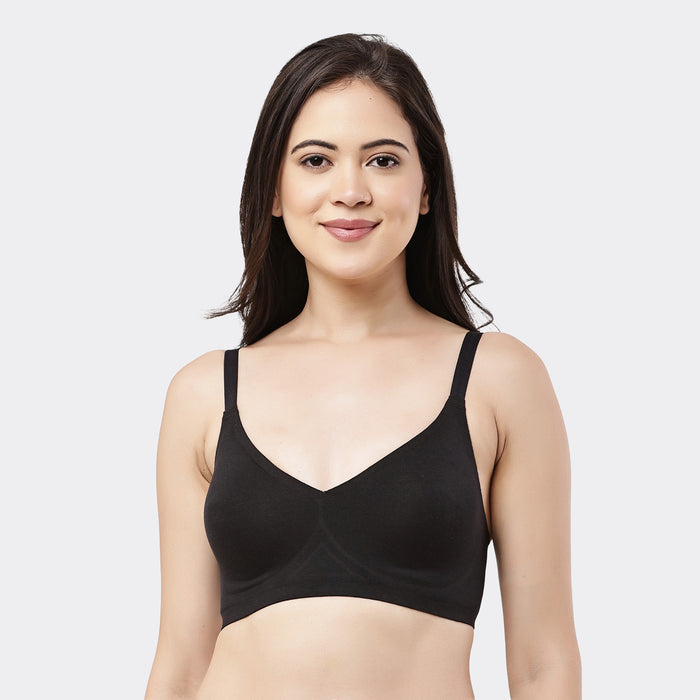 Lavos Bamboo Cotton Seamless Padded Bra – Wire-Free Full Coverage