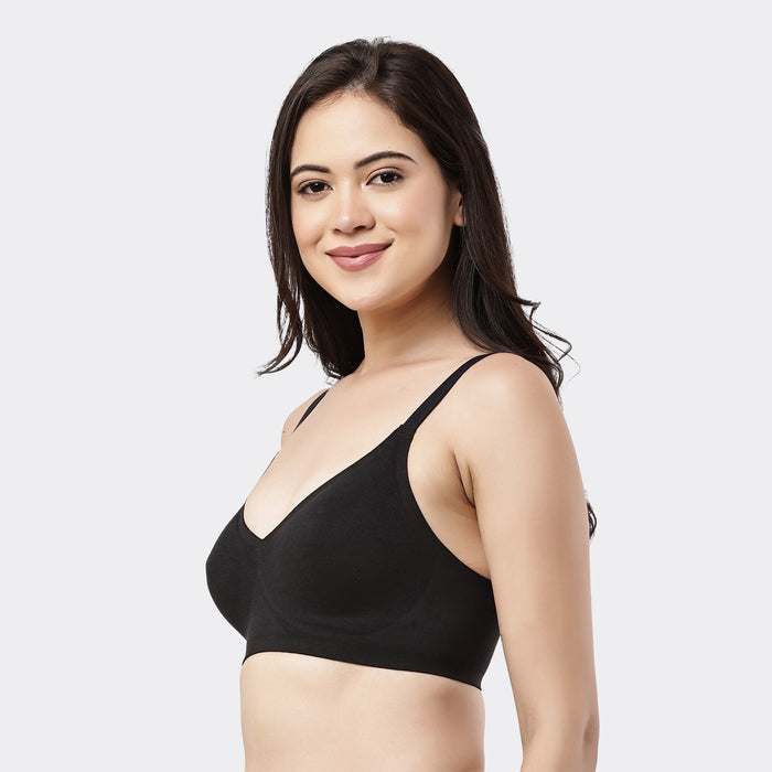 Lavos Bamboo Cotton Seamless Padded Bra – Wire-Free Full Coverage
