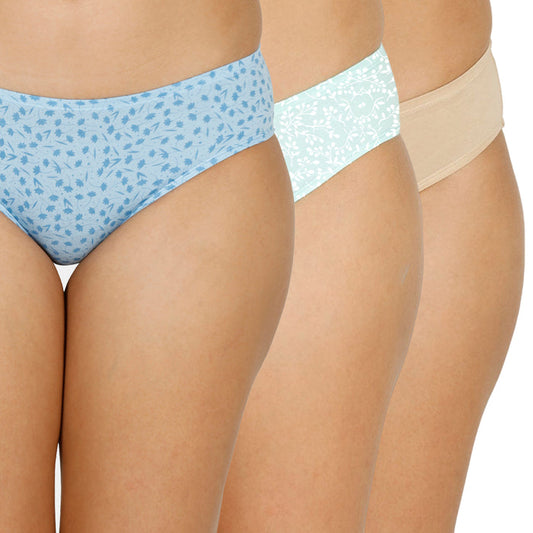 Organic Bamboo inner elastic printed Bikini for women-pack of 3's photograph that's made with an innovative bamboo and organic cotton fabric from Lavos Performance, a carbon neutral eco-fashion company. Lavos Performance Women's Bikini Panty comes in a pack of 3 with assorted colors. Perfect for your day-to-day routine. Made of signature Air jersey fabric that is extremely soft, lightweight, and skin-friendly. Added front and back coverage. Anti-bacterial and odor-free. Ultra Soft Bamboo/Cotton