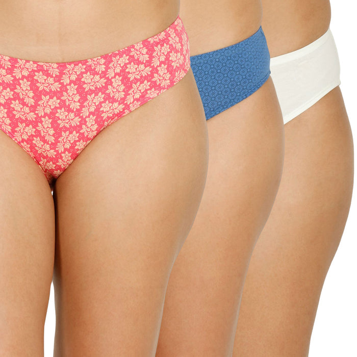 Organic Bamboo inner elastic printed Bikini for women-pack of 3's photograph that's made with an innovative bamboo and organic cotton fabric from Lavos Performance, a carbon neutral eco-fashion company. Lavos Performance Women's Bikini Panty comes in a pack of 3 with assorted colors. Perfect for your day-to-day routine. Made of signature Air jersey fabric that is extremely soft, lightweight, and skin-friendly. Added front and back coverage. Anti-bacterial and odor-free. Ultra Soft Bamboo/Cotton