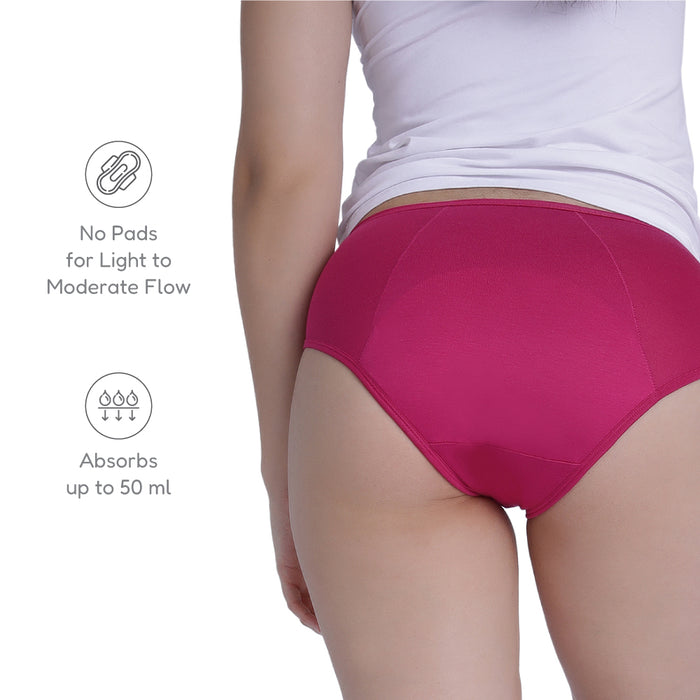 Bamboo Modal Heavy flow Period Panty For Women's photograph that's made with an innovative bamboo and organic cotton fabric from Lavos Performance, a carbon neutral eco-fashion company.