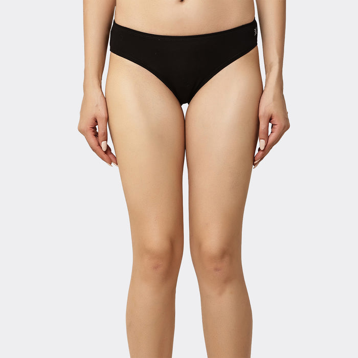 Lavos Womens Bamboo Modal Low Waist Bikini - Inner Elastic (Pack of 3)