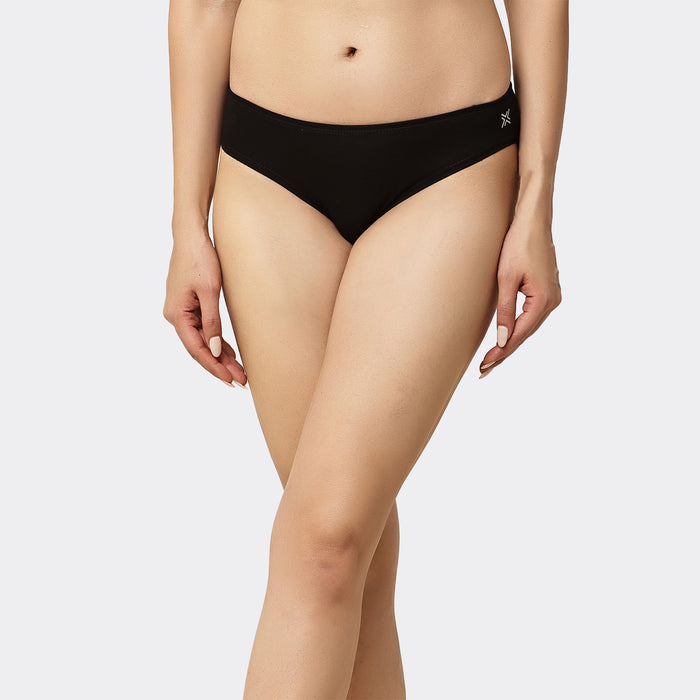 Lavos Womens Bamboo Modal Low Waist Bikini - Inner Elastic (Pack of 3)