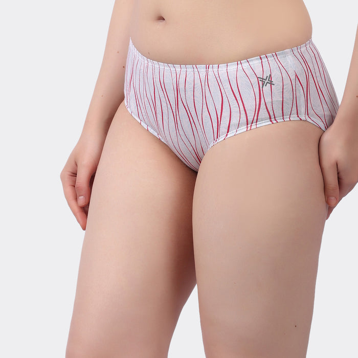 Lavos Women’s Bamboo Modal Mid Waist Hipster – Inner Elastic Comfort (Pack of 3)