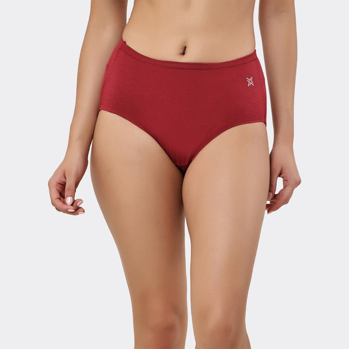 Lavos Women’s High Waist Inner Elastic Hipster – Full Back Coverage Bamboo Comfort (Pack of 3)