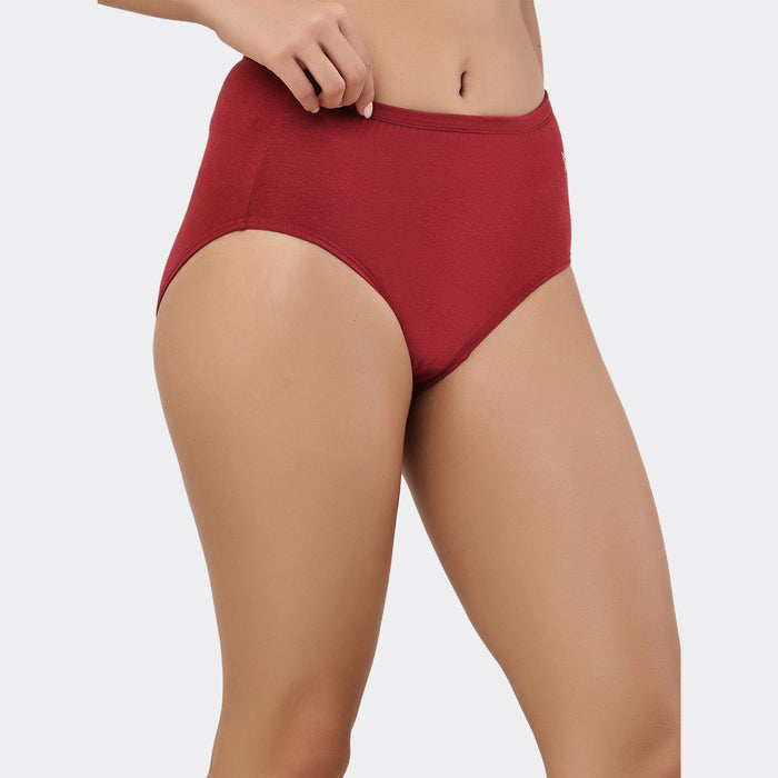 Lavos Women’s High Waist Inner Elastic Hipster – Full Back Coverage Bamboo Comfort (Pack of 3)