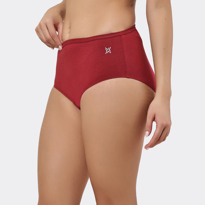 Lavos Women’s High Waist Inner Elastic Hipster – Full Back Coverage Bamboo Comfort (Pack of 3)