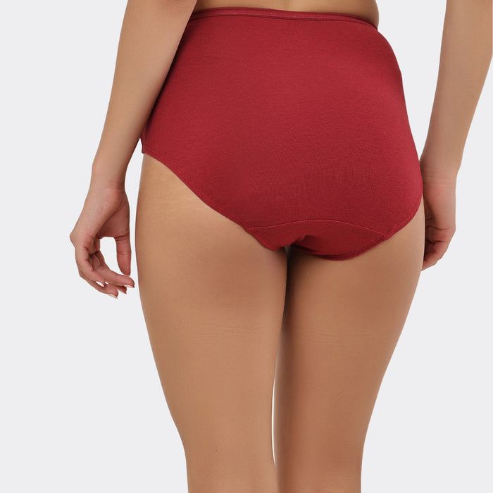 Lavos Women’s High Waist Inner Elastic Hipster – Full Back Coverage Bamboo Comfort (Pack of 3)