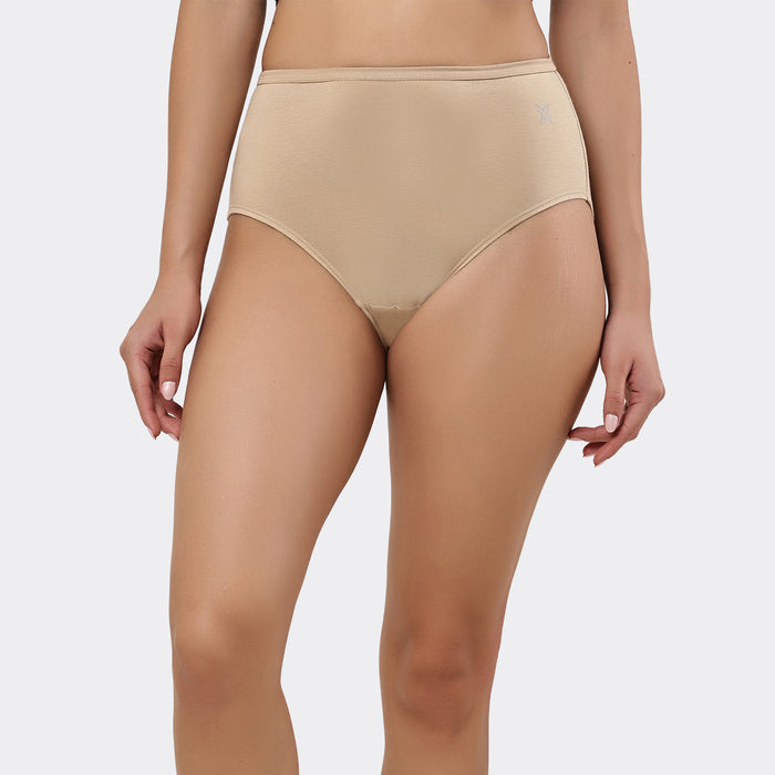 Lavos Women’s High Waist Inner Elastic Hipster – Full Back Coverage Bamboo Comfort (Pack of 3)