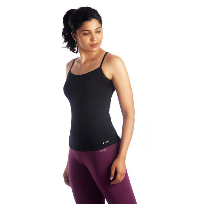 Lavos Womens Strappy Tank Slip's photograph that's made with an innovative bamboo and organic cotton fabric from Lavos Performance, a carbon neutral eco-fashion company. Buy Strappy Tank Slip For Women Online.Whether you are heading out for the gym or an all-girls party, our Tank Slip won't let you down. The Bamboo Performance Technology keeps you cool, and wicks sweat away.Explore Latest Collection of Bamboo Clothes At Lavos Performance.