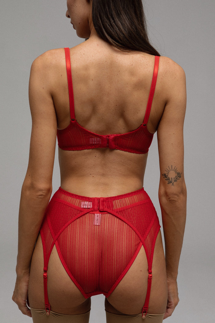 Lessie Red garter belt