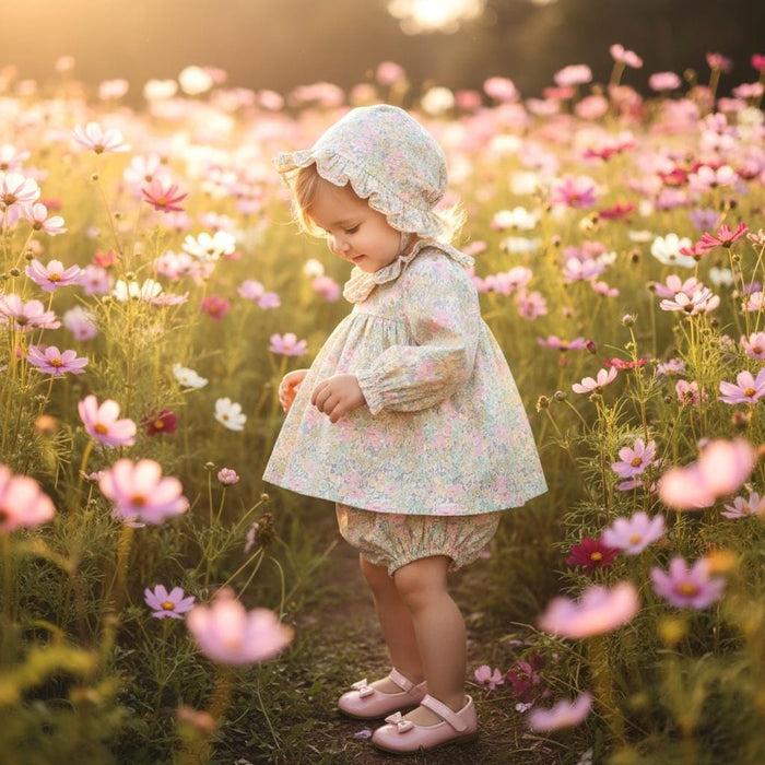 Liberty Floral Baby Outfit Set: Cotton Tana Lawn Blouse, Bloomer