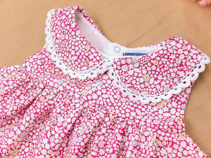 Liberty Floral Girl Blouse Bloomer Set: Cotton Tana Lawn, Peter Pan Collar
