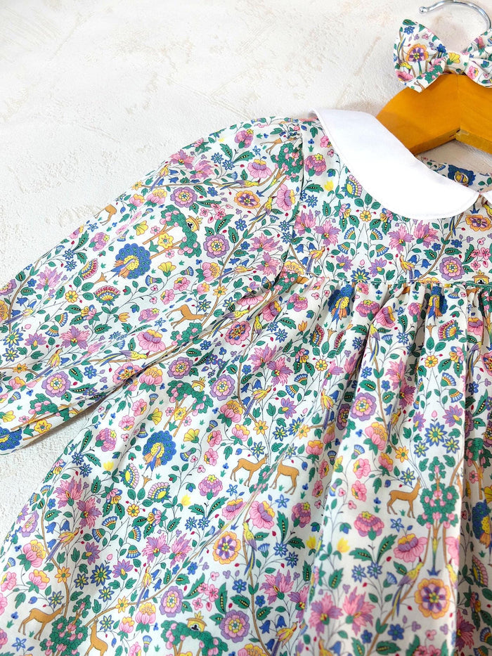 Liberty Floral Girl Blouse Bloomer Set: Cotton Tana Lawn, Peter Pan Collar