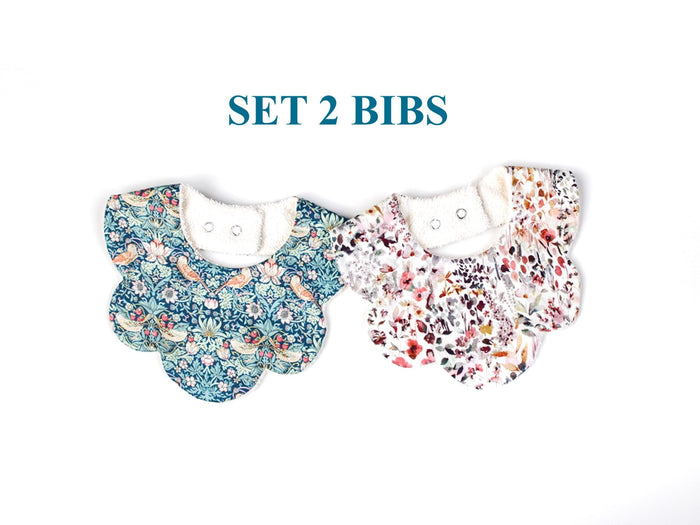 Liberty London Baby Bib Set: Floral Cotton, Organic Cotton