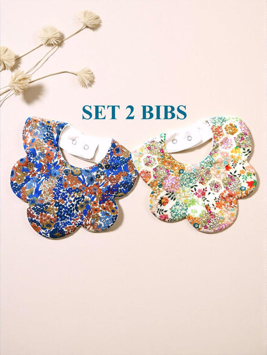 Liberty London Baby Bib Set: Floral Cotton, Organic Cotton