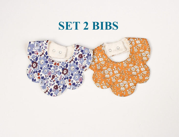Liberty London Baby Bib Set: Floral Cotton, Organic Cotton