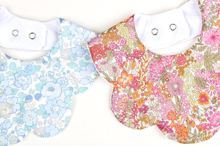 Liberty London Baby Bib Set: Floral Cotton, Organic Cotton