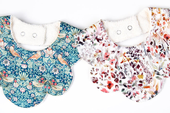 Liberty London Baby Bib Set: Floral Cotton, Organic Cotton