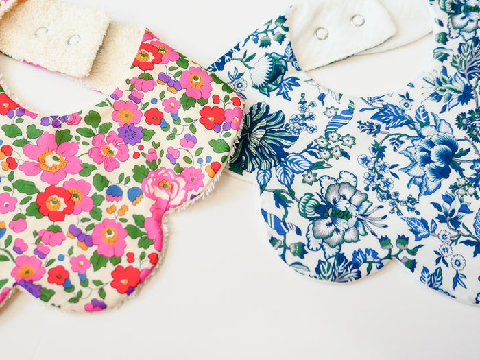 Liberty London Baby Bib Set: Floral Cotton, Organic Cotton