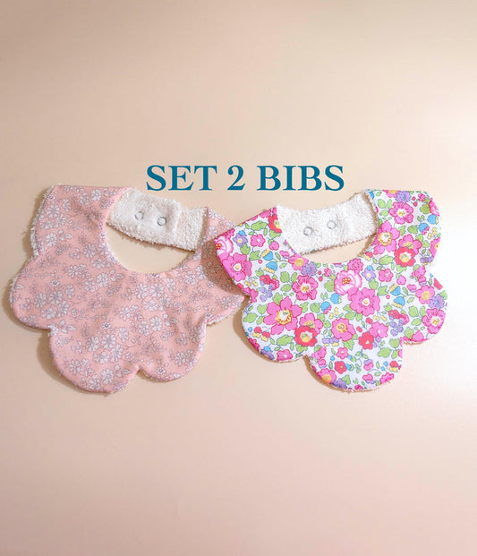 Liberty London Baby Bib Set, Organic Cotton Floral Dribble Bibs
