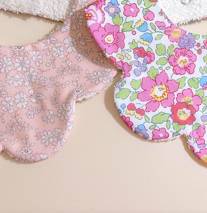 Liberty London Baby Bib Set, Organic Cotton Floral Dribble Bibs