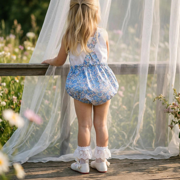 Liberty London Baby Bubble Romper: English Cotton Bloomer